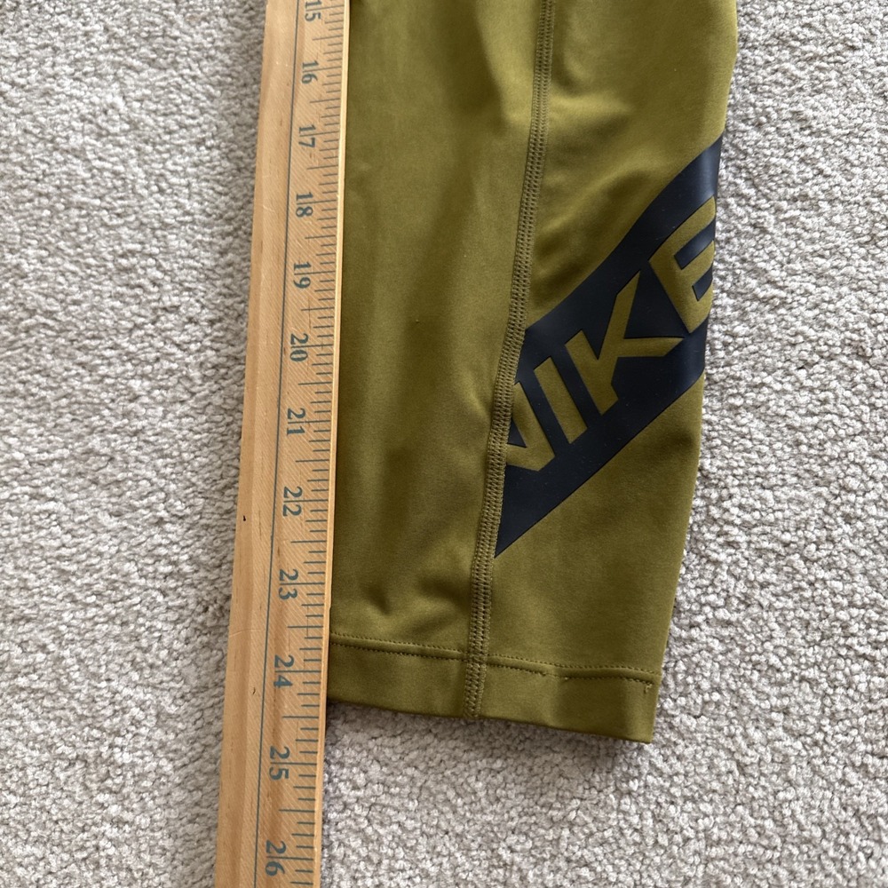 Women's Nike Pro Tight Fit 7/8 Length Training Sz M Olive Flak/Black - Picture 6 of 11